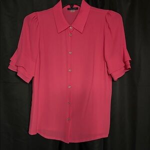 Tommy Hilfiger Vibrant Pink Ruffle Sleeve Blouse